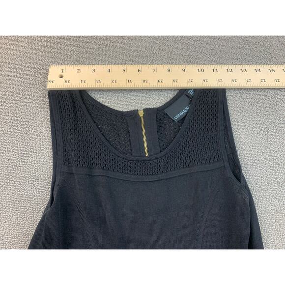 Cynthia Rowley Women's Medium Black Open Knit Fit & Flare A-Line Dress - Picture 5 of 9